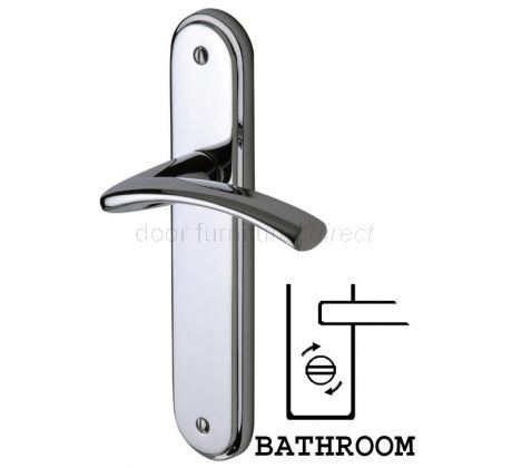 Tosca Polished Chrome Curved Lever Bathroom Door Handles