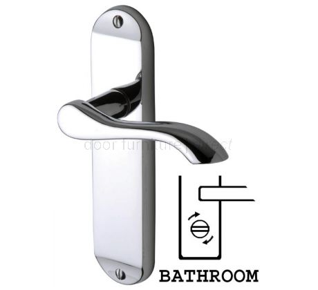 Aurora Polished Chrome Scroll Lever Bathroom Door Handles