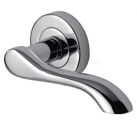 Aurora Polished Chrome Scroll Lever on Rose Set