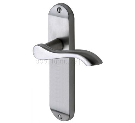 Aurora Satin Chrome Scroll Lever Latch Door Handles