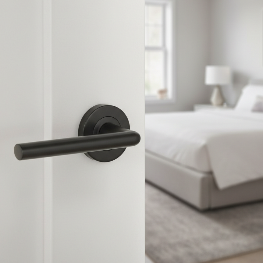 Sorrento SC-2352-BLK Lena Black Lever on Rose Door Handles