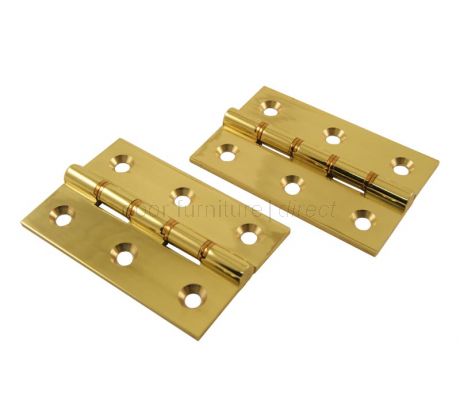 Polished Brass Butt Hinges 3x2in In Pairs