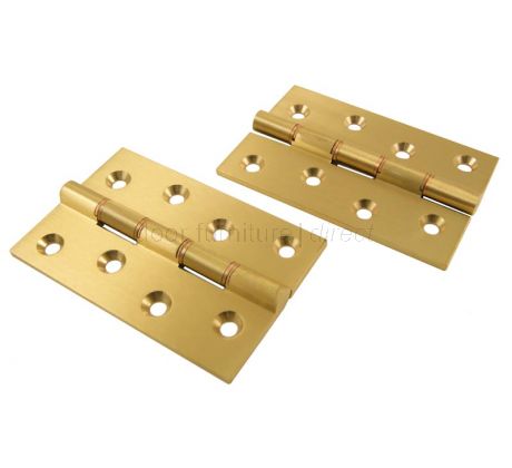 Satin Brass Butt Hinges 4x2.5/8in (102x67mm) In Pairs