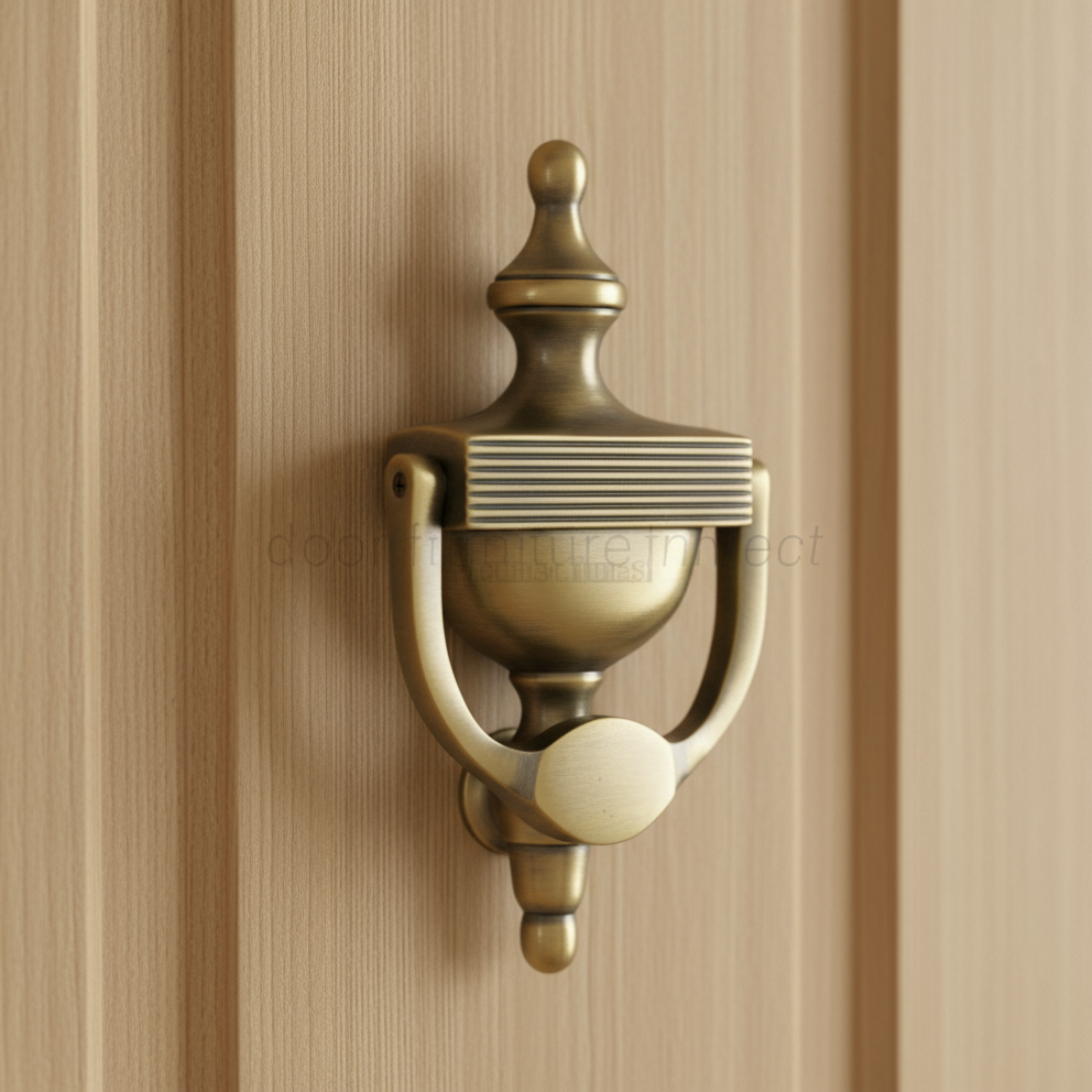 Heritage RR912 Antique Brass Reeded Urn Knocker 195mm