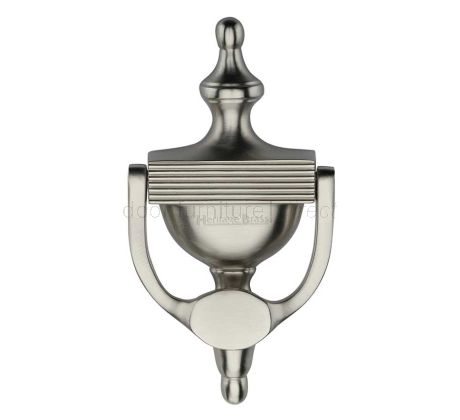 Heritage RR912 Satin Nickel Reeded Urn Knocker 195mm