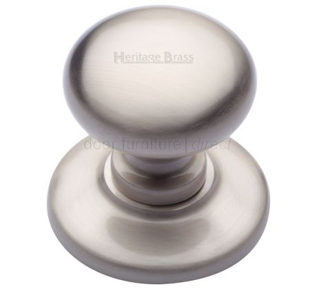 Heritage Satin Nickel Round Centre Door Knob 78mm