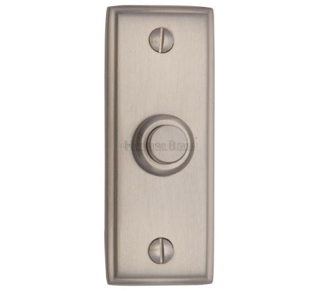Satin Nickel Rectangular Front Door Bell 83x33mm