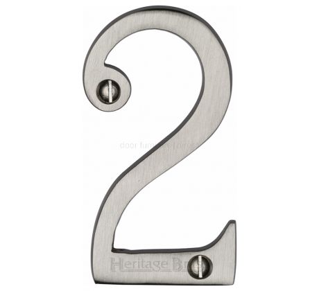 Satin Nickel 76mm (3in) Screw Fix Door Numbers C1560