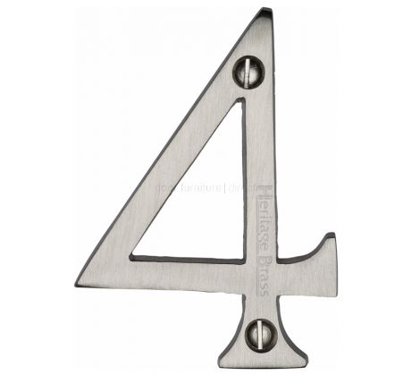Satin Nickel 76mm (3in) Screw Fix Door Numbers C1560