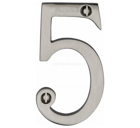Satin Nickel 76mm (3in) Screw Fix Door Numbers C1560