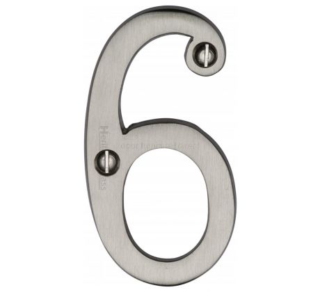 Satin Nickel 76mm (3in) Screw Fix Door Numbers C1560