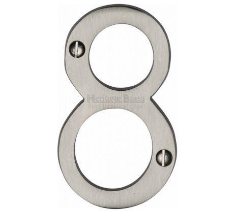 Satin Nickel 76mm (3in) Screw Fix Door Numbers C1560