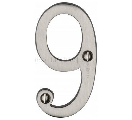 Satin Nickel 76mm (3in) Screw Fix Door Numbers C1560