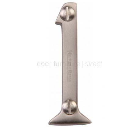 Satin Nickel Screw Fixed Front Door Numbers 0-9 51mm C1567