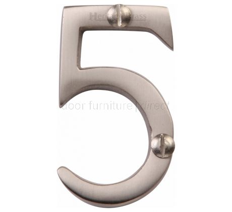 Satin Nickel Screw Fixed Front Door Numbers 0-9 51mm C1567