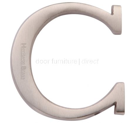 Satin Nickel Concealed Fix Front Door Letters A-Z 2in (51mm)