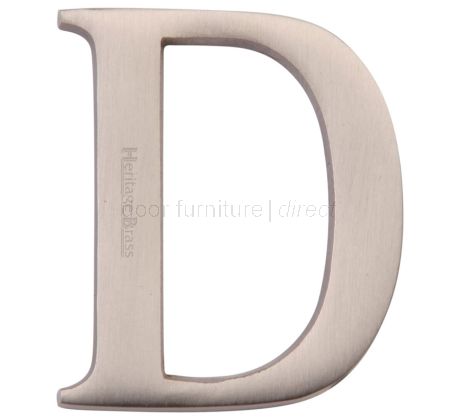 Satin Nickel Concealed Fix Front Door Letters A-Z 2in (51mm)
