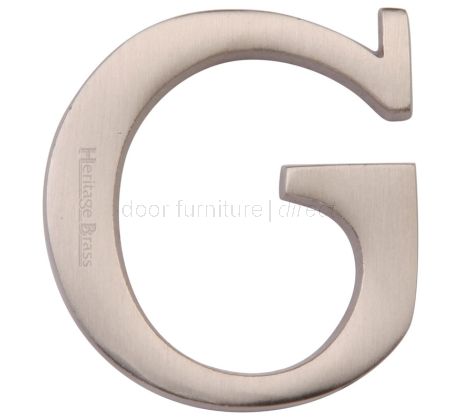 Satin Nickel Concealed Fix Front Door Letters A-Z 2in (51mm)