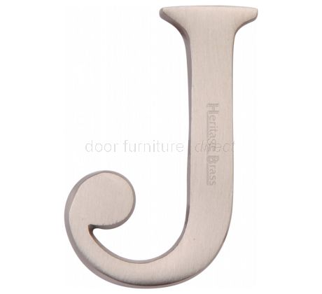 Satin Nickel Concealed Fix Front Door Letters A-Z 2in (51mm)