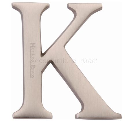 Satin Nickel Concealed Fix Front Door Letters A-Z 2in (51mm)