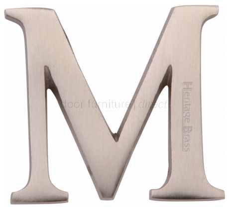Satin Nickel Concealed Fix Front Door Letters A-Z 2in (51mm)
