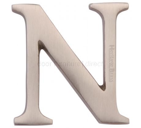 Satin Nickel Concealed Fix Front Door Letters A-Z 2in (51mm)