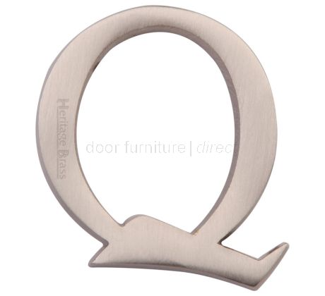 Satin Nickel Concealed Fix Front Door Letters A-Z 2in (51mm)