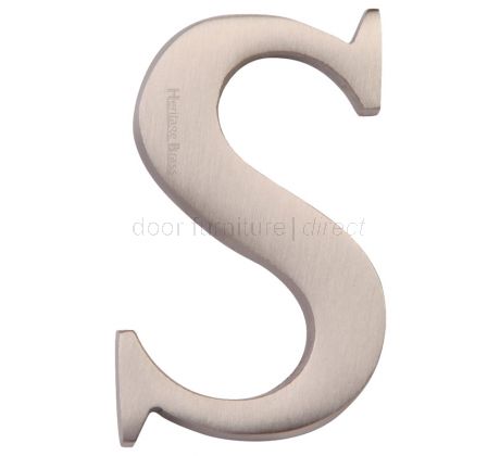 Satin Nickel Concealed Fix Front Door Letters A-Z 2in (51mm)