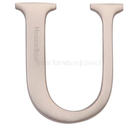 Satin Nickel Concealed Fix Front Door Letters A-Z 2in (51mm)