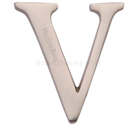 Satin Nickel Concealed Fix Front Door Letters A-Z 2in (51mm)