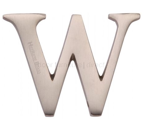 Satin Nickel Concealed Fix Front Door Letters A-Z 2in (51mm)