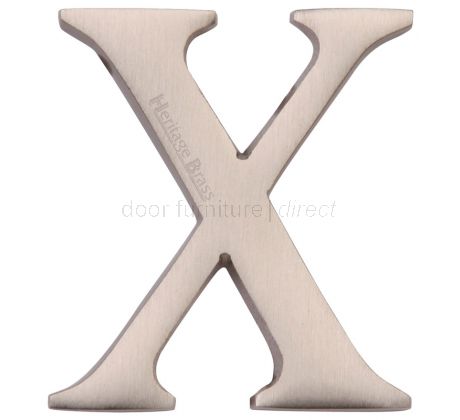 Satin Nickel Concealed Fix Front Door Letters A-Z 2in (51mm)