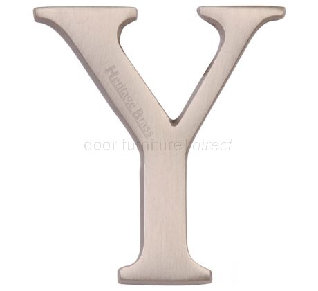 Satin Nickel Concealed Fix Front Door Letters A-Z 2in (51mm)