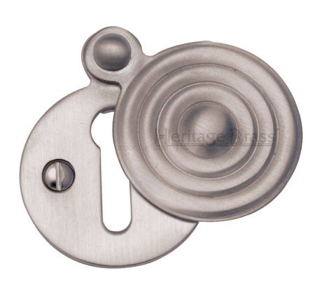Satin Nickel Reeded Covered Escutcheon 33mm