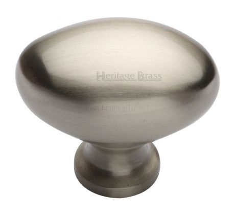 Satin Nickel  Oval Cupboard Knobs