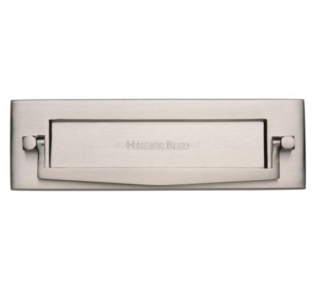 Heritage V830 Satin Nickel Postal Knocker Letter Plate 254x79mm