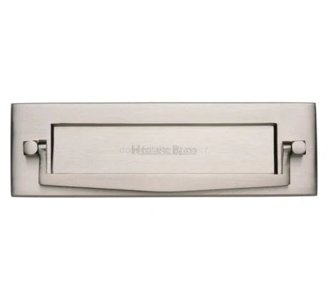 Heritage V830 Satin Nickel Postal Knocker Letter Plate 254x79mm