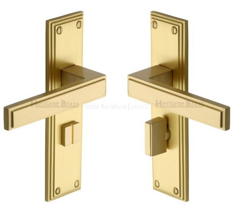 Heritage ATL5730 Satin Brass Atlantis Bathroom Door Handles
