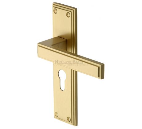 Heritage ATL5748 Satin Brass Atlantis Euro Door Handles