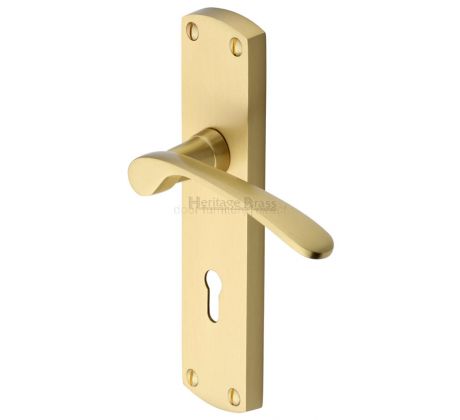 Heritage DIP7800 Satin Brass Diplomat Lock Door Handles