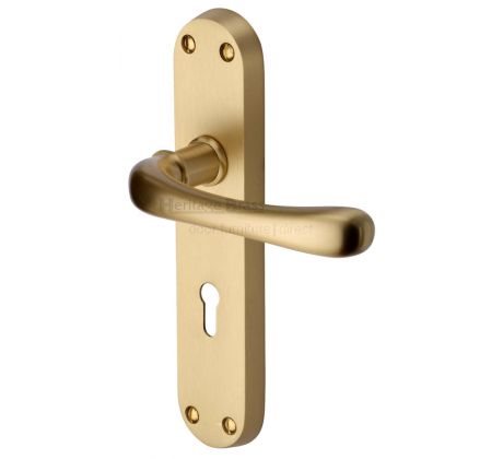Heritage LUN5300 Satin Brass Luna Lock Door Handles