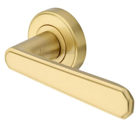 Heritage CEN1924 Satin Brass Century Lever on Rose Handles