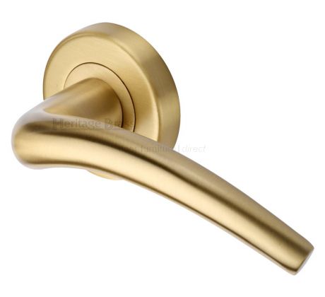 Heritage V1121 Satin Brass Wing Lever on Rose Handles