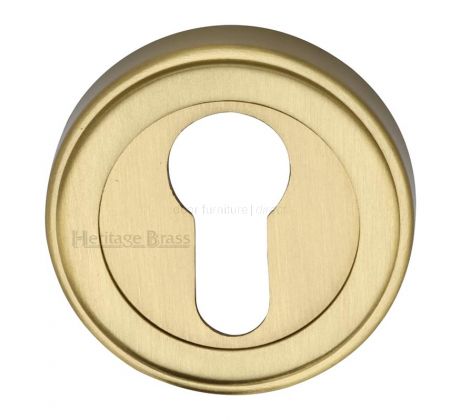 Heritage ERD7020 Satin Brass Euro Cylinder Escutcheon 53mm