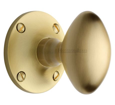 Heritage MAY960 Satin Brass Mayfair Oval Door Knobs