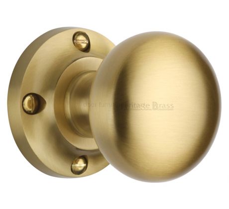Heritage V980 Satin Brass Victoria Door Knobs 57mm