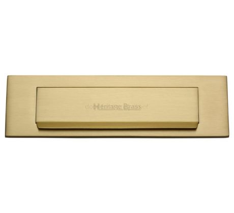 Heritage V842 Satin Brass Gravity Flap Letterbox 280x80mm