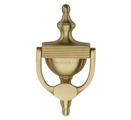 Heritage RR912 Satin Brass Reeded Urn Knocker 195mm