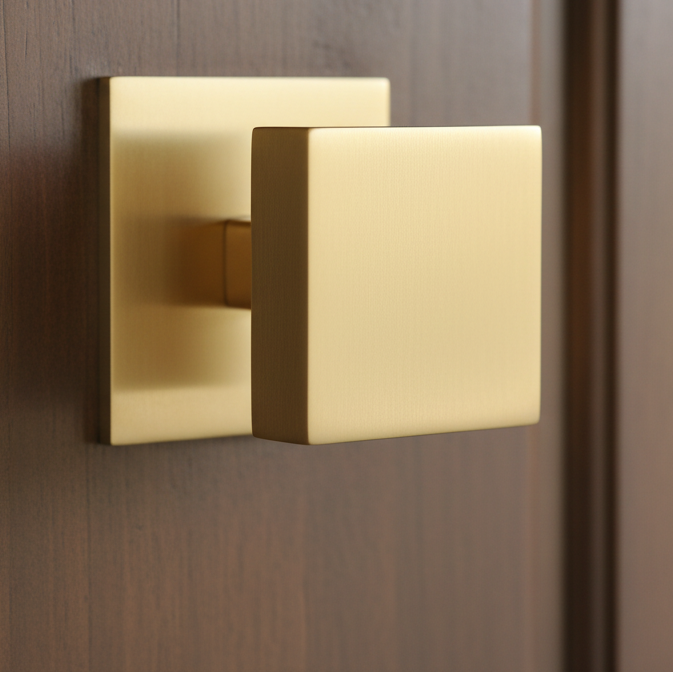 Heritage V908 Satin Brass Square Centre Door Knob 89mm