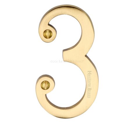 Heritage C1560 Satin Brass 76mm (3in) Door Numbers
